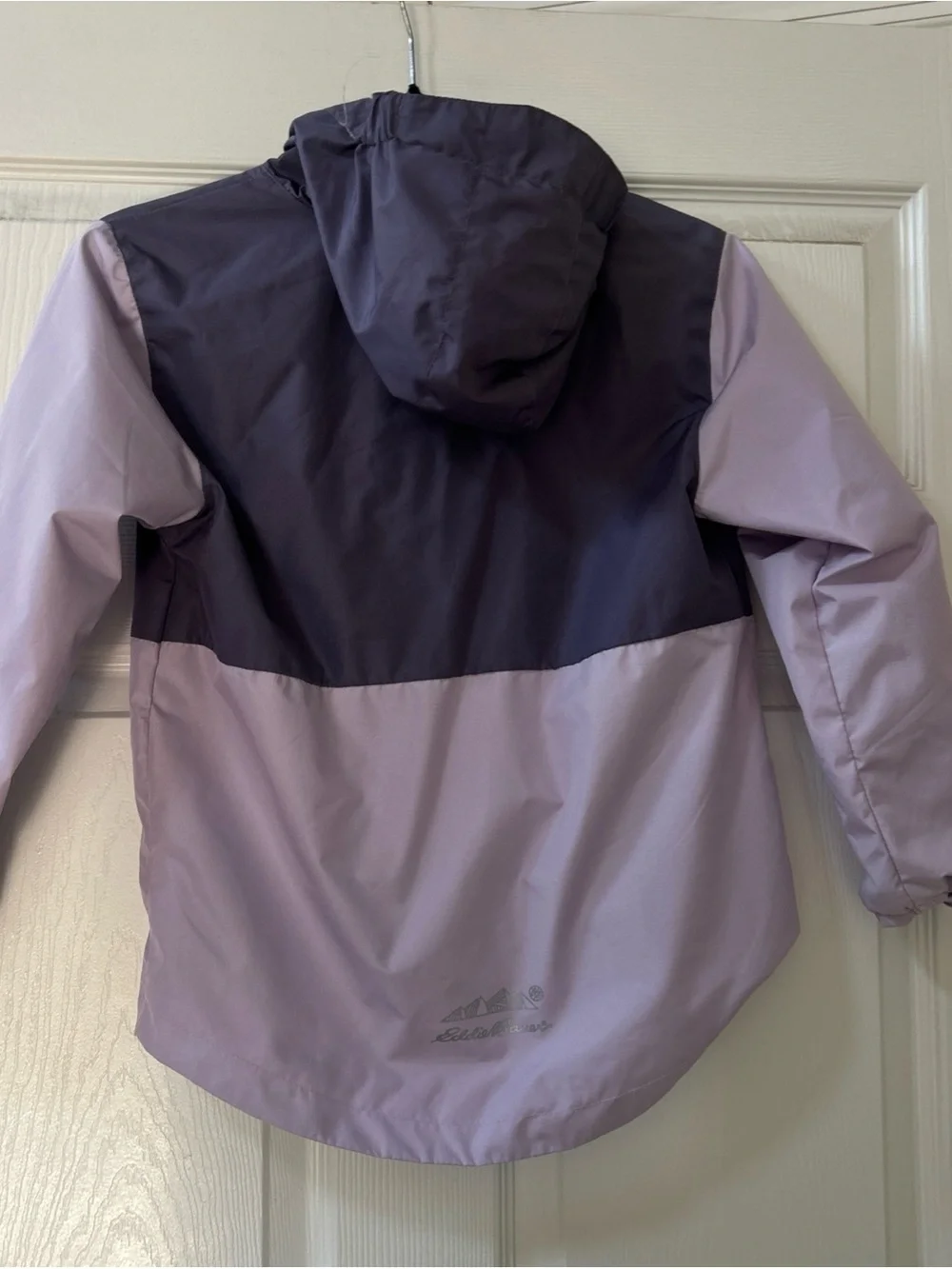 Eddie Bauer Jacket Girl Purple lilac Zip Windbreaker spring Coat Kid Youth S 7/8